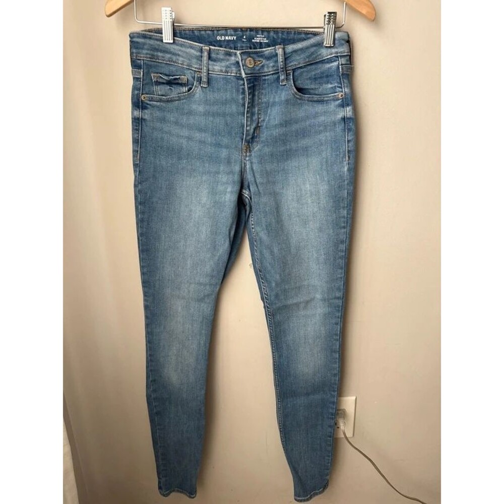 Old Navy Mid-Rise Rockstar Super Skinny Jeans Light Wash Size 4 Tall